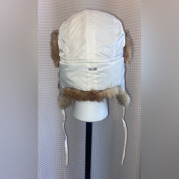 Men’s SIMONS Le 31 white Trapper Aviator Winter hat with genuine Fur size medium - Picture 15 of 17